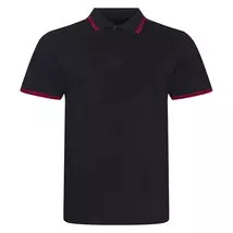 Just Polos JP003 Stretch Tipped Polo black/red