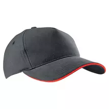 K-UP KP124 Sandwich Peak Cap - 5 Panels grey/red