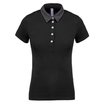 Kariban KA261 Ladies' Two-Tone Jersey Polo Shirt black/grey