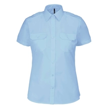 Kariban KA504 Ladies' Short-Sleeved Pilot Shirt sky blue