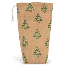 Kimood KI0726 Bottle Carrier With Christmas Patterns natural/green