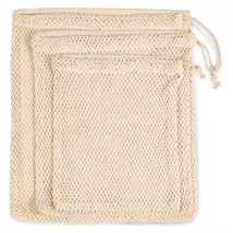 Kimood KI0734 Mesh Bag With Drawstring Carry Handle natural
