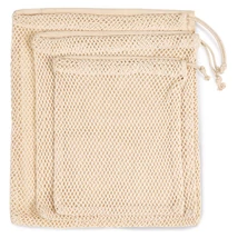 Kimood KI0734 Mesh Bag With Drawstring Carry Handle natural