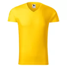 Malfini Slim Fit V-neck férfi póló 146 - sárga