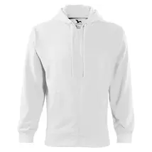Malfini Trendy Zipper férfi kapucnis pulóver 410 - fehér