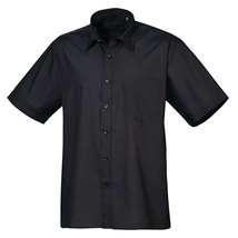 Premier PR202 Men's Short Sleeve Poplin Shirt black