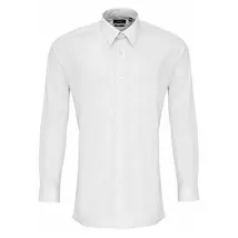 Premier PR204 Men's Long Sleeve Fitted Poplin Shirt white