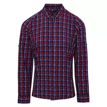 Premier PR356 Sidehill Check - Women's Cotton Shirt navy/red