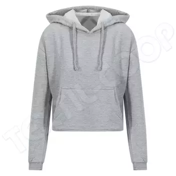 Just Hoods AWJH016 Women's Cropped Hoodie grey