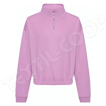 Just Hoods AWJH037 Women's Cropped 1/4 Zip Sweat lavender