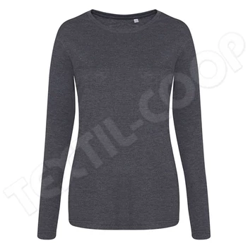 Just Ts JT002F Hosszú Ujjú Női Tri-Blend Póló heather charcoal