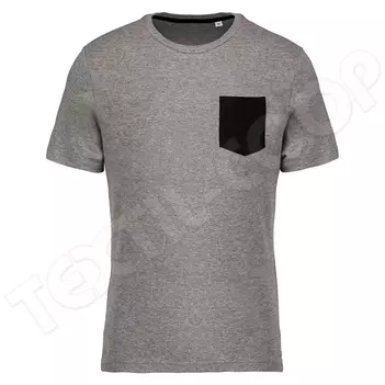 Kariban KA375 Organic T-Shirt With Pocket Detail grey/black